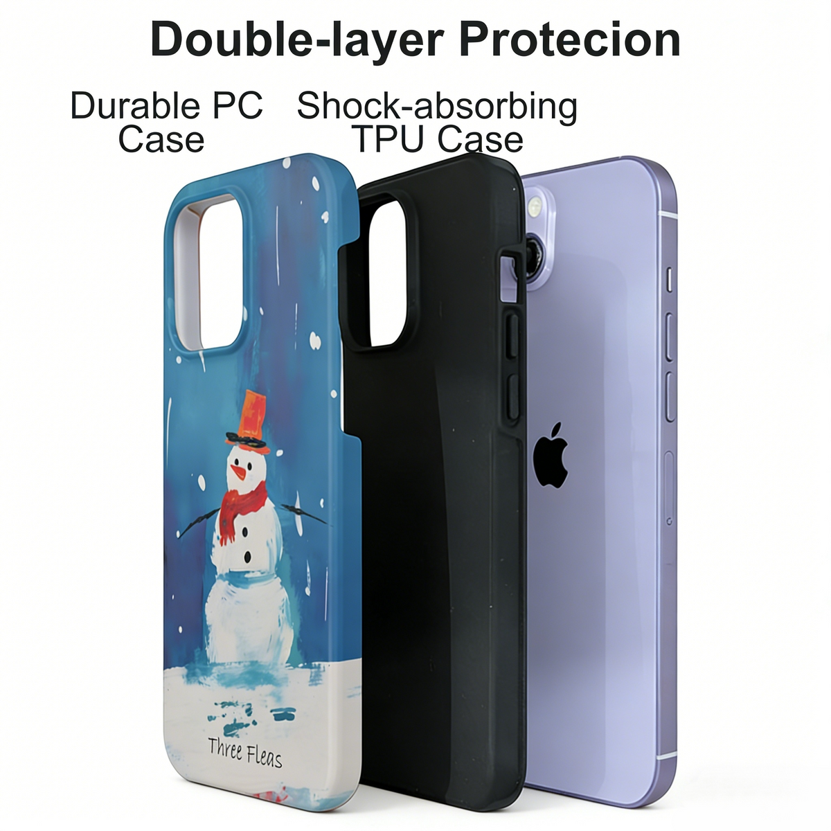 Artistic Winter Snowman Phone Case Double-layer Film Print