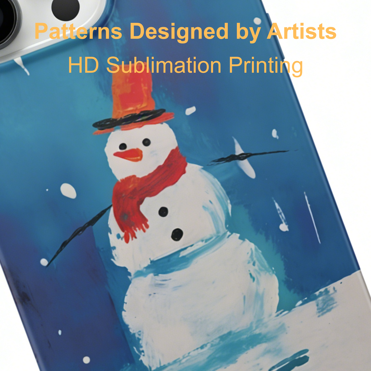 Artistic Winter Snowman Phone Case Double-layer Film Print