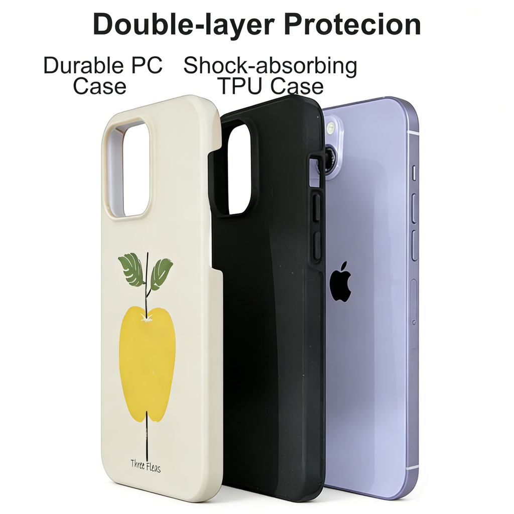 Artistic Yellow Apple Phone Case Double-layer Film Print