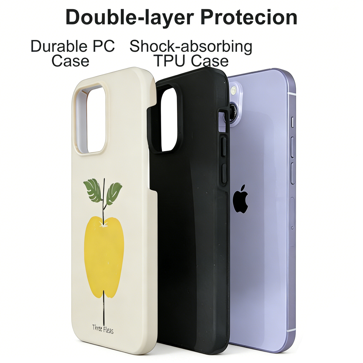 Artistic Yellow Apple Phone Case Double-layer Film Print